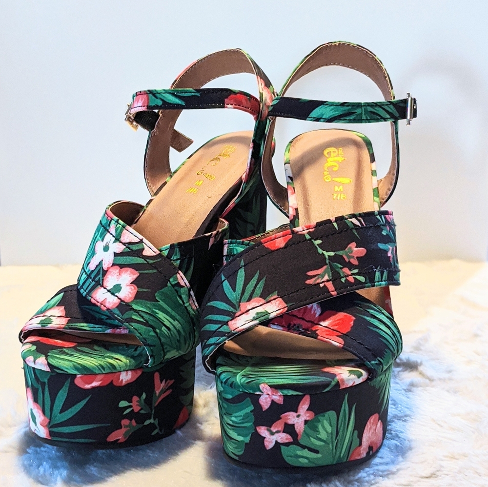 Tropical Strappy Heels